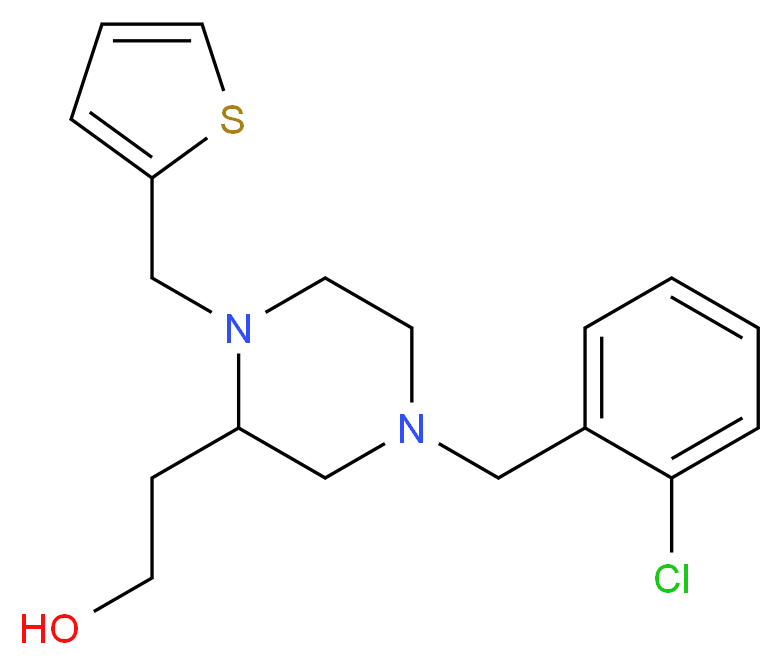 2-[4-(2-chlorobenzyl)-1-(2-thienylmethyl)-2-piperazinyl]ethanol_Molecular_structure_CAS_)