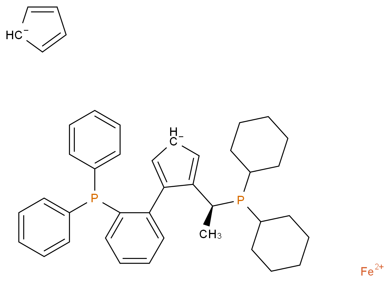 (R)-1-{(RP)-2-[2-(Diphenylphosphino)phenyl]ferrocenyl}ethyldicyclohexylphosphine_Molecular_structure_CAS_388079-60-5)