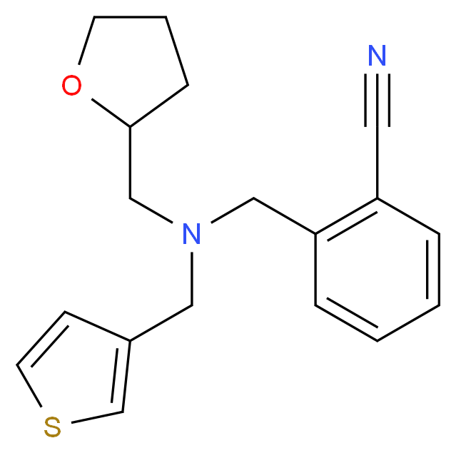 2-{[(tetrahydrofuran-2-ylmethyl)(3-thienylmethyl)amino]methyl}benzonitrile_Molecular_structure_CAS_)