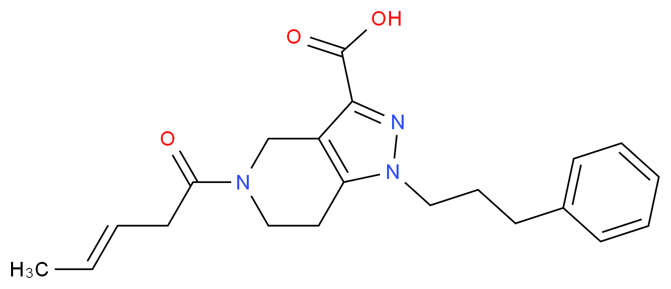 5-[(3E)-pent-3-enoyl]-1-(3-phenylpropyl)-4,5,6,7-tetrahydro-1H-pyrazolo[4,3-c]pyridine-3-carboxylic acid_Molecular_structure_CAS_)