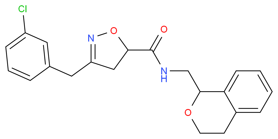3-(3-chlorobenzyl)-N-(3,4-dihydro-1H-isochromen-1-ylmethyl)-4,5-dihydro-5-isoxazolecarboxamide_Molecular_structure_CAS_)