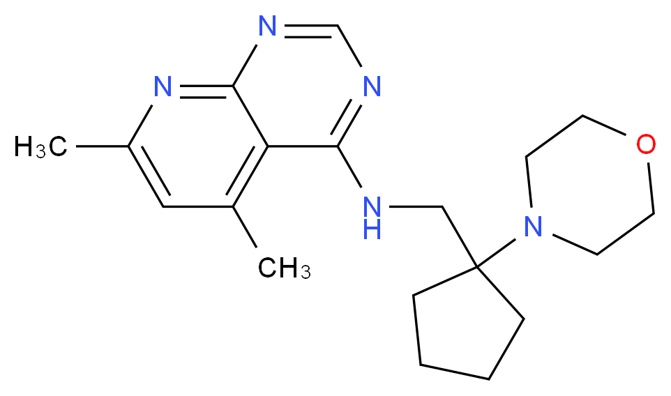 5,7-dimethyl-N-[(1-morpholin-4-ylcyclopentyl)methyl]pyrido[2,3-d]pyrimidin-4-amine_Molecular_structure_CAS_)