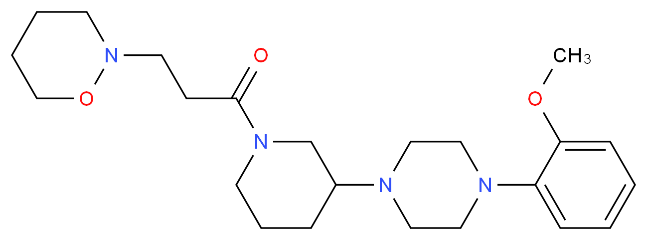 2-(3-{3-[4-(2-methoxyphenyl)-1-piperazinyl]-1-piperidinyl}-3-oxopropyl)-1,2-oxazinane_Molecular_structure_CAS_)