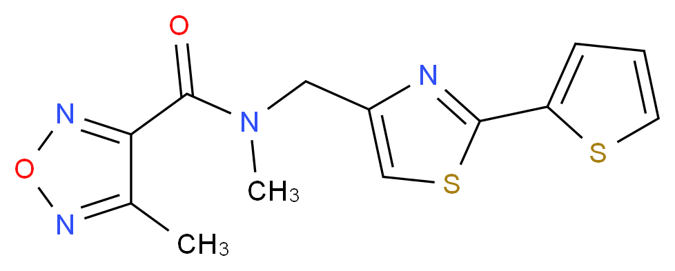 N,4-dimethyl-N-{[2-(2-thienyl)-1,3-thiazol-4-yl]methyl}-1,2,5-oxadiazole-3-carboxamide_Molecular_structure_CAS_)
