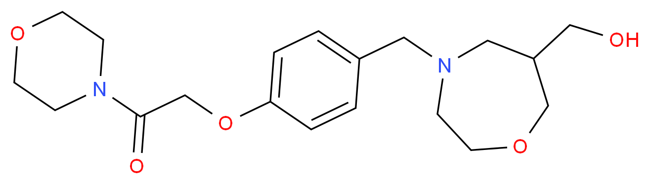 {4-[4-(2-morpholin-4-yl-2-oxoethoxy)benzyl]-1,4-oxazepan-6-yl}methanol_Molecular_structure_CAS_)