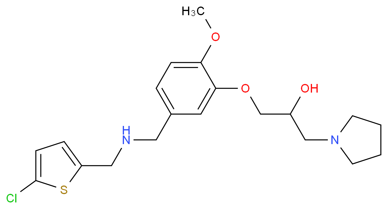 1-[5-({[(5-chloro-2-thienyl)methyl]amino}methyl)-2-methoxyphenoxy]-3-(1-pyrrolidinyl)-2-propanol_Molecular_structure_CAS_)