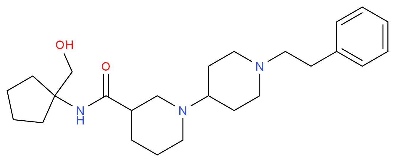 N-[1-(hydroxymethyl)cyclopentyl]-1'-(2-phenylethyl)-1,4'-bipiperidine-3-carboxamide_Molecular_structure_CAS_)