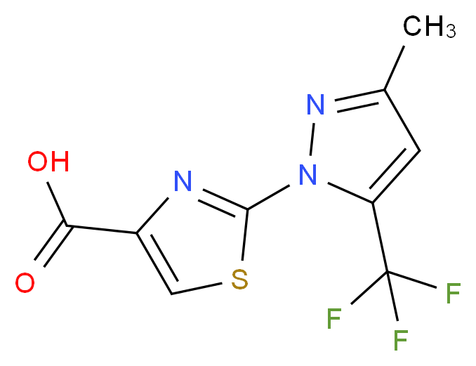 2-[3-Methyl-5-(trifluoromethyl)-1H-pyrazol-1-yl]-1,3-thiazole-4-carboxylic acid_Molecular_structure_CAS_)
