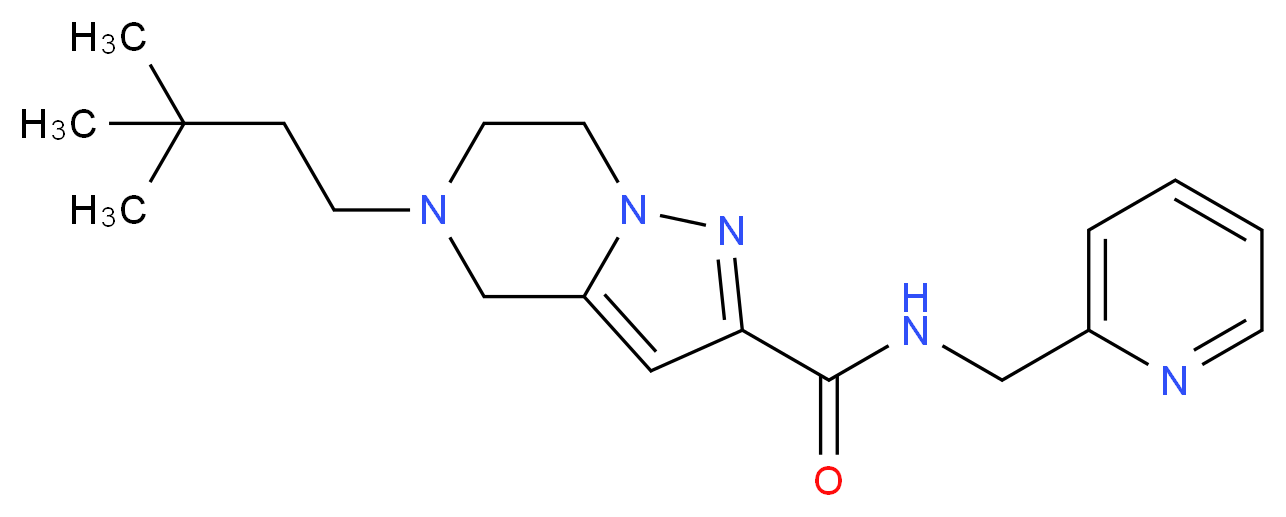 5-(3,3-dimethylbutyl)-N-(pyridin-2-ylmethyl)-4,5,6,7-tetrahydropyrazolo[1,5-a]pyrazine-2-carboxamide_Molecular_structure_CAS_)
