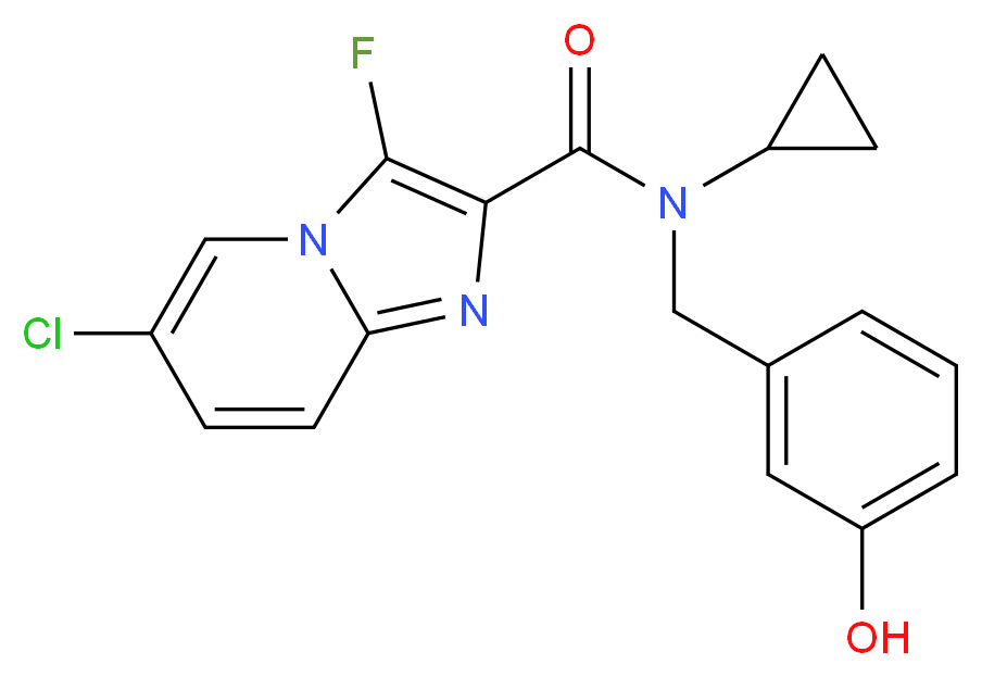 6-chloro-N-cyclopropyl-3-fluoro-N-(3-hydroxybenzyl)imidazo[1,2-a]pyridine-2-carboxamide_Molecular_structure_CAS_)