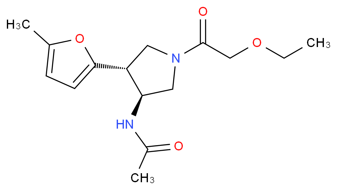 N-[(3S*,4R*)-1-(ethoxyacetyl)-4-(5-methyl-2-furyl)-3-pyrrolidinyl]acetamide_Molecular_structure_CAS_)