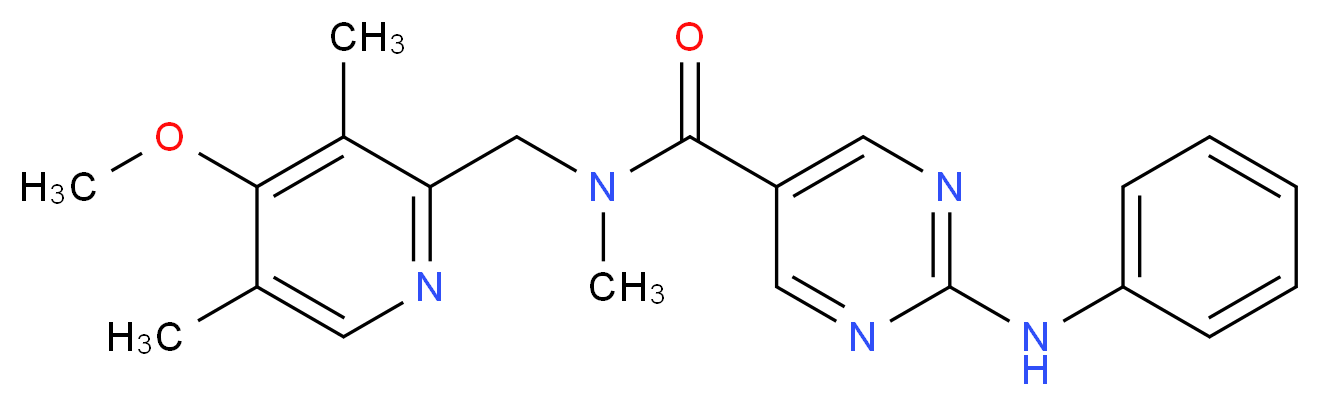 2-anilino-N-[(4-methoxy-3,5-dimethyl-2-pyridinyl)methyl]-N-methyl-5-pyrimidinecarboxamide_Molecular_structure_CAS_)
