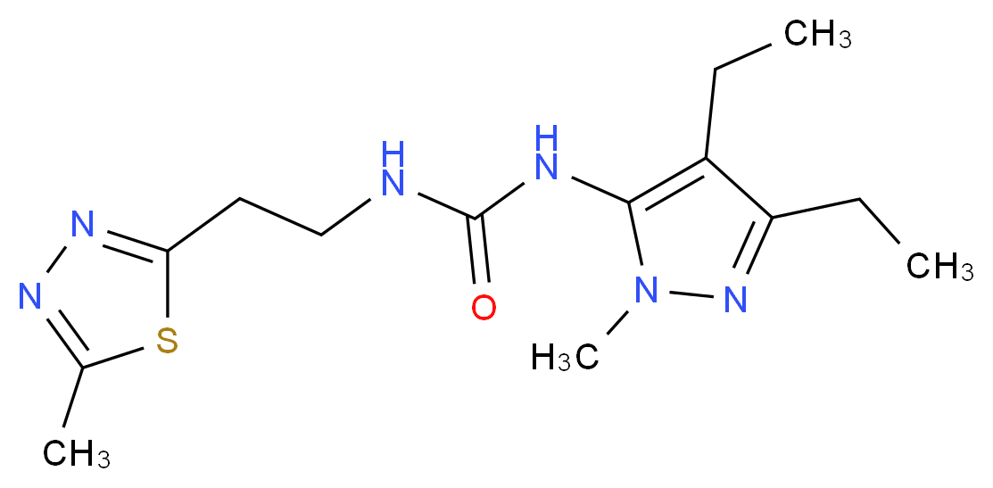 N-(3,4-diethyl-1-methyl-1H-pyrazol-5-yl)-N'-[2-(5-methyl-1,3,4-thiadiazol-2-yl)ethyl]urea_Molecular_structure_CAS_)