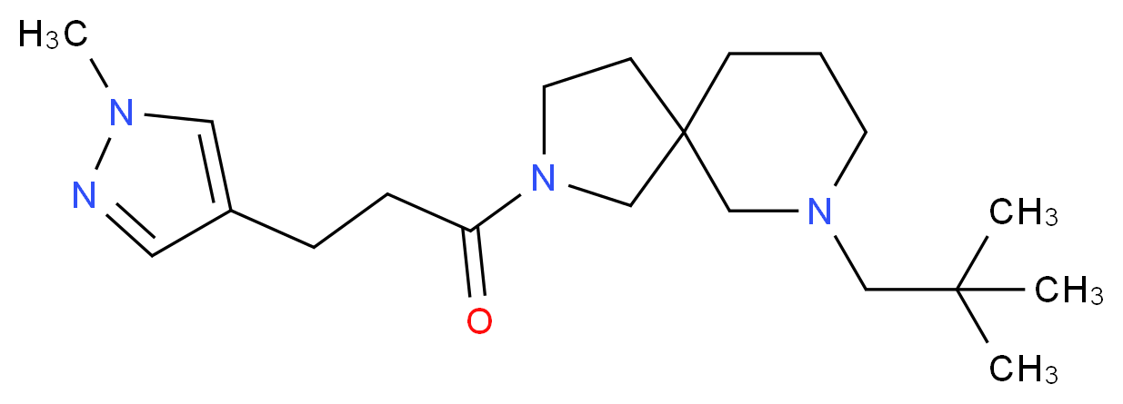 7-(2,2-dimethylpropyl)-2-[3-(1-methyl-1H-pyrazol-4-yl)propanoyl]-2,7-diazaspiro[4.5]decane_Molecular_structure_CAS_)