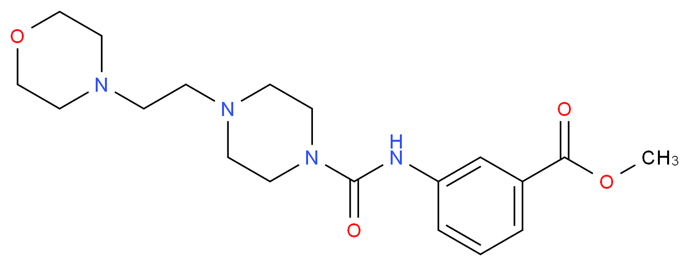 methyl 3-({[4-(2-morpholin-4-ylethyl)piperazin-1-yl]carbonyl}amino)benzoate_Molecular_structure_CAS_)