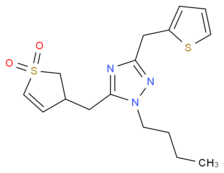 1-butyl-5-[(1,1-dioxido-2,3-dihydro-3-thienyl)methyl]-3-(2-thienylmethyl)-1H-1,2,4-triazole_Molecular_structure_CAS_)