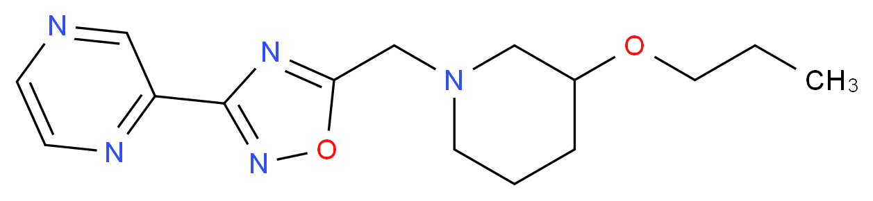 2-{5-[(3-propoxy-1-piperidinyl)methyl]-1,2,4-oxadiazol-3-yl}pyrazine_Molecular_structure_CAS_)