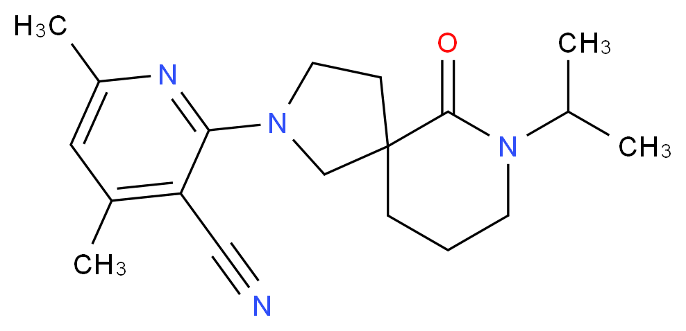 2-(7-isopropyl-6-oxo-2,7-diazaspiro[4.5]dec-2-yl)-4,6-dimethylnicotinonitrile_Molecular_structure_CAS_)