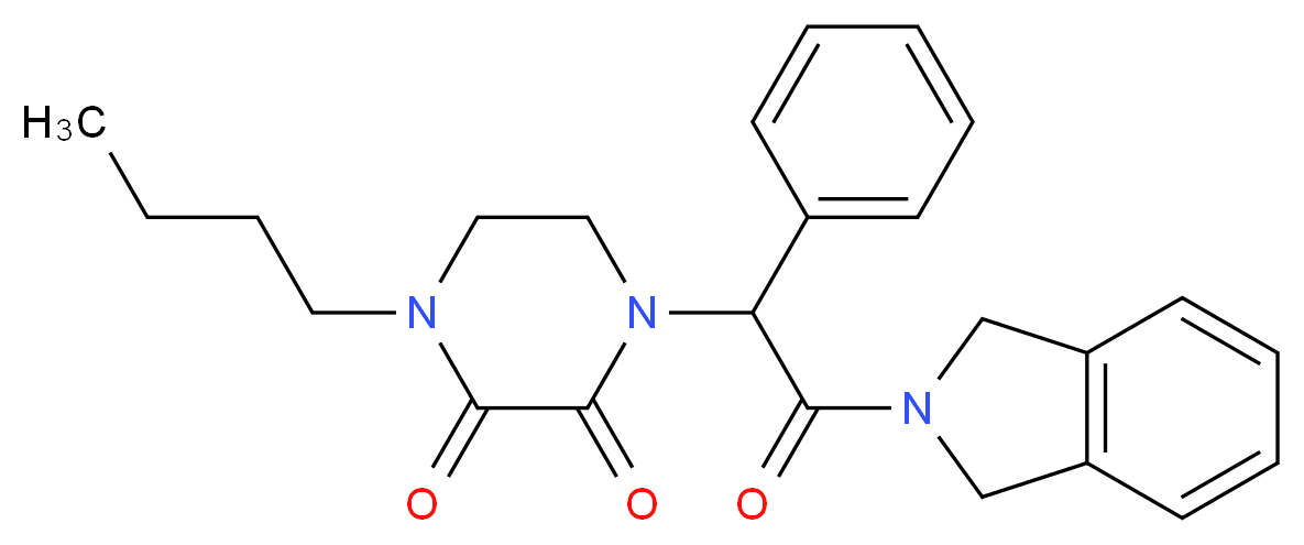 1-butyl-4-[2-(1,3-dihydro-2H-isoindol-2-yl)-2-oxo-1-phenylethyl]piperazine-2,3-dione_Molecular_structure_CAS_)