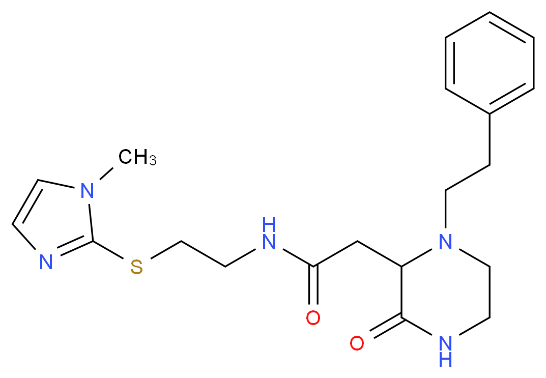 N-{2-[(1-methyl-1H-imidazol-2-yl)thio]ethyl}-2-[3-oxo-1-(2-phenylethyl)-2-piperazinyl]acetamide_Molecular_structure_CAS_)