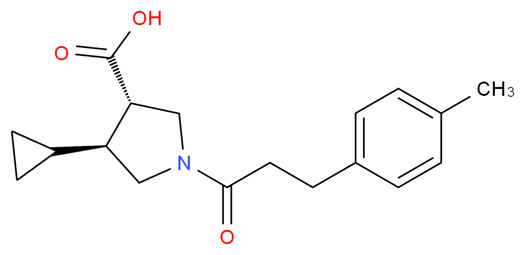(3S*,4S*)-4-cyclopropyl-1-[3-(4-methylphenyl)propanoyl]-3-pyrrolidinecarboxylic acid_Molecular_structure_CAS_)
