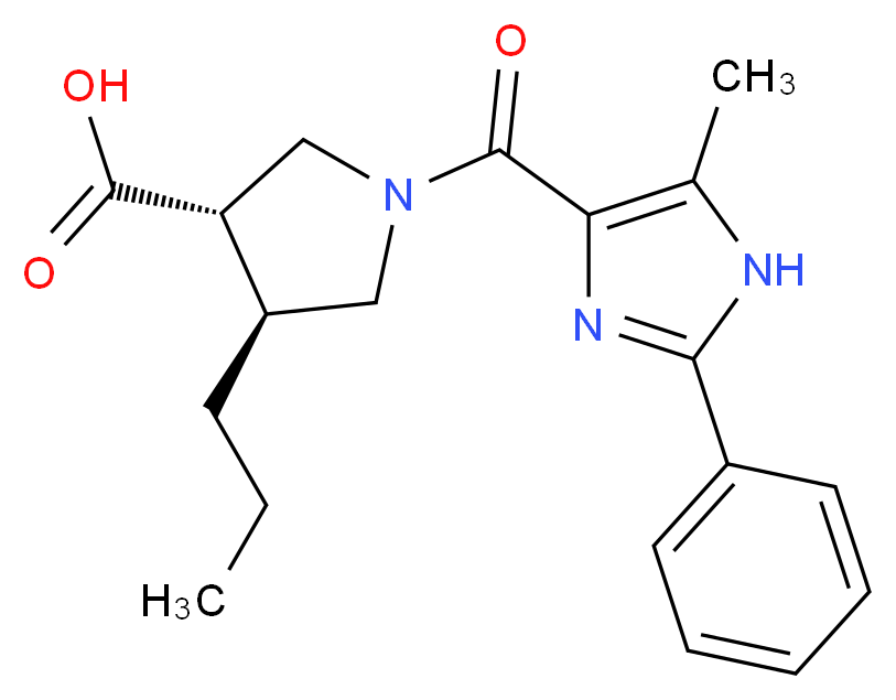 (3S*,4S*)-1-[(5-methyl-2-phenyl-1H-imidazol-4-yl)carbonyl]-4-propylpyrrolidine-3-carboxylic acid_Molecular_structure_CAS_)