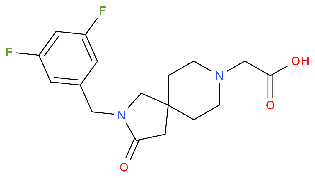 [2-(3,5-difluorobenzyl)-3-oxo-2,8-diazaspiro[4.5]dec-8-yl]acetic acid_Molecular_structure_CAS_)