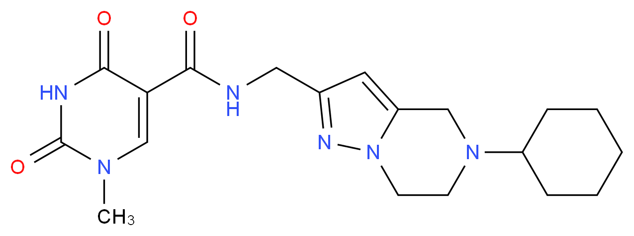 N-[(5-cyclohexyl-4,5,6,7-tetrahydropyrazolo[1,5-a]pyrazin-2-yl)methyl]-1-methyl-2,4-dioxo-1,2,3,4-tetrahydropyrimidine-5-carboxamide_Molecular_structure_CAS_)
