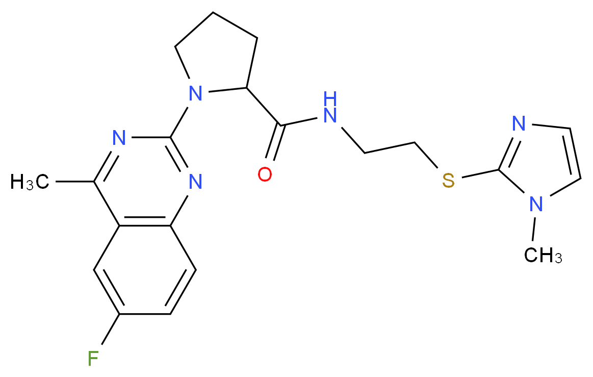 1-(6-fluoro-4-methyl-2-quinazolinyl)-N-{2-[(1-methyl-1H-imidazol-2-yl)thio]ethyl}prolinamide_Molecular_structure_CAS_)