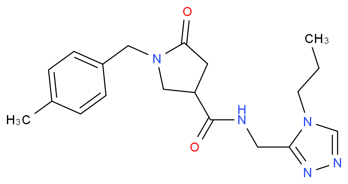 1-(4-methylbenzyl)-5-oxo-N-[(4-propyl-4H-1,2,4-triazol-3-yl)methyl]pyrrolidine-3-carboxamide_Molecular_structure_CAS_)