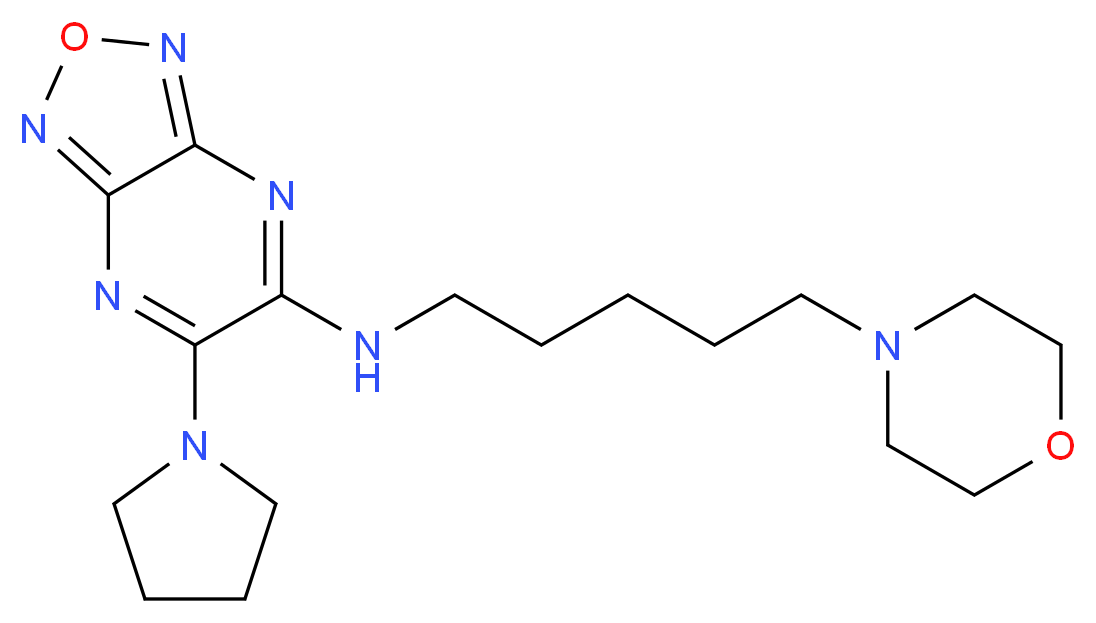 N-[5-(4-morpholinyl)pentyl]-6-(1-pyrrolidinyl)[1,2,5]oxadiazolo[3,4-b]pyrazin-5-amine_Molecular_structure_CAS_)