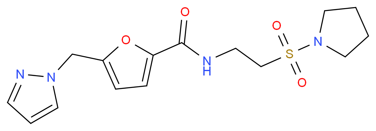 5-(1H-pyrazol-1-ylmethyl)-N-[2-(pyrrolidin-1-ylsulfonyl)ethyl]-2-furamide_Molecular_structure_CAS_)
