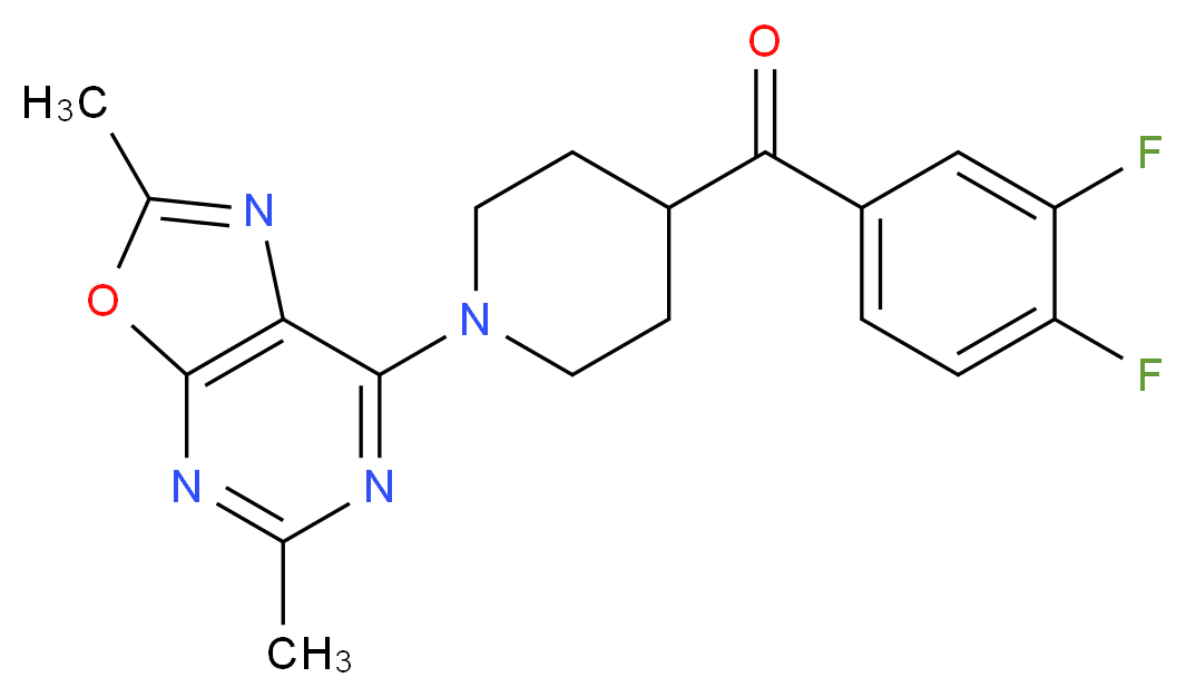 (3,4-difluorophenyl)[1-(2,5-dimethyl[1,3]oxazolo[5,4-d]pyrimidin-7-yl)piperidin-4-yl]methanone_Molecular_structure_CAS_)