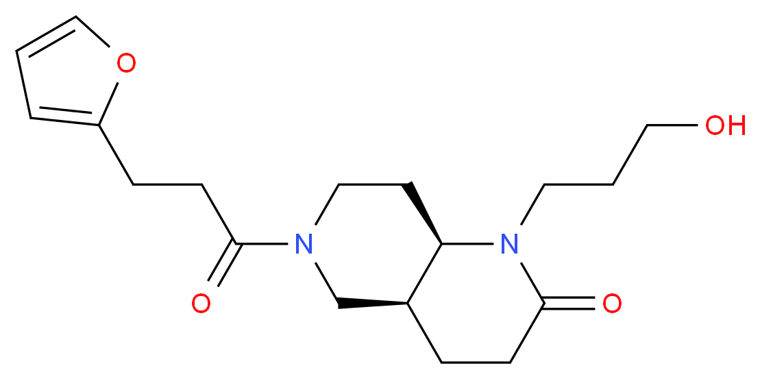 (4aS*,8aR*)-6-[3-(2-furyl)propanoyl]-1-(3-hydroxypropyl)octahydro-1,6-naphthyridin-2(1H)-one_Molecular_structure_CAS_)