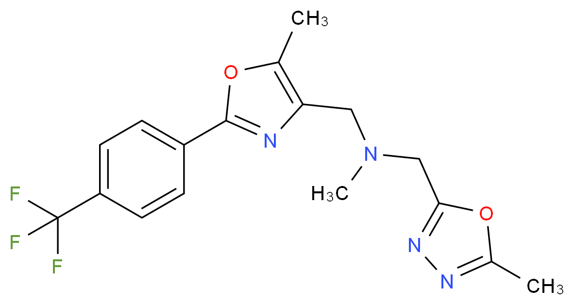 N-methyl-1-(5-methyl-1,3,4-oxadiazol-2-yl)-N-({5-methyl-2-[4-(trifluoromethyl)phenyl]-1,3-oxazol-4-yl}methyl)methanamine_Molecular_structure_CAS_)