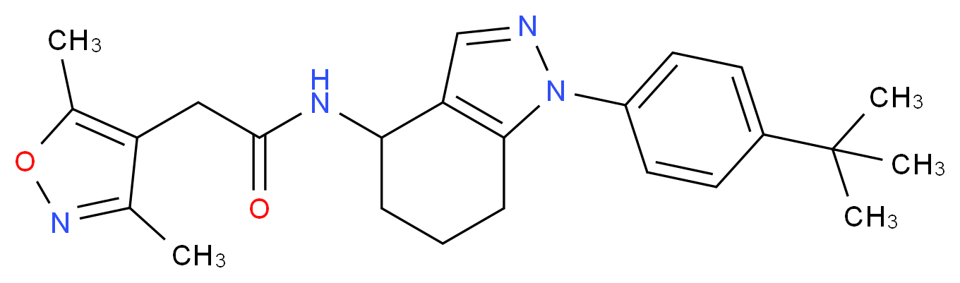 N-[1-(4-tert-butylphenyl)-4,5,6,7-tetrahydro-1H-indazol-4-yl]-2-(3,5-dimethyl-4-isoxazolyl)acetamide_Molecular_structure_CAS_)