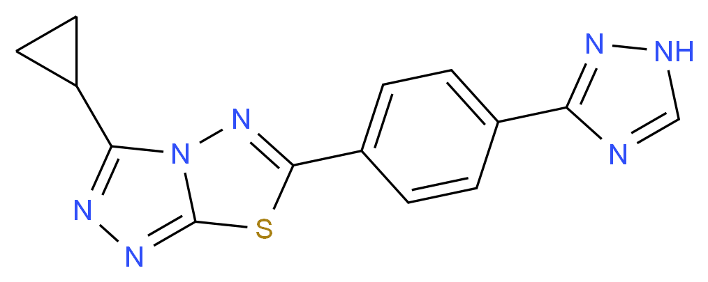 3-cyclopropyl-6-[4-(1H-1,2,4-triazol-3-yl)phenyl][1,2,4]triazolo[3,4-b][1,3,4]thiadiazole_Molecular_structure_CAS_)