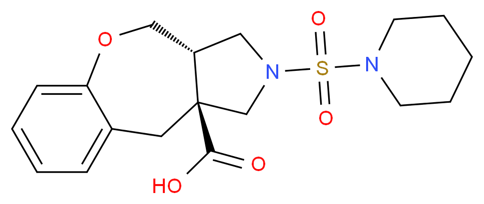 (3aS*,10aS*)-2-(piperidin-1-ylsulfonyl)-2,3,3a,4-tetrahydro-1H-[1]benzoxepino[3,4-c]pyrrole-10a(10H)-carboxylic acid_Molecular_structure_CAS_)