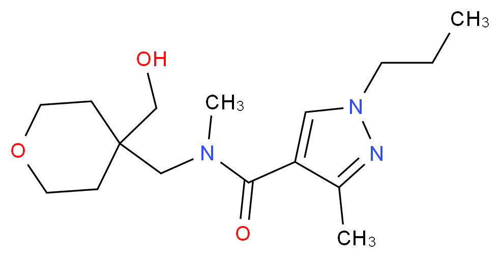 N-{[4-(hydroxymethyl)tetrahydro-2H-pyran-4-yl]methyl}-N,3-dimethyl-1-propyl-1H-pyrazole-4-carboxamide_Molecular_structure_CAS_)