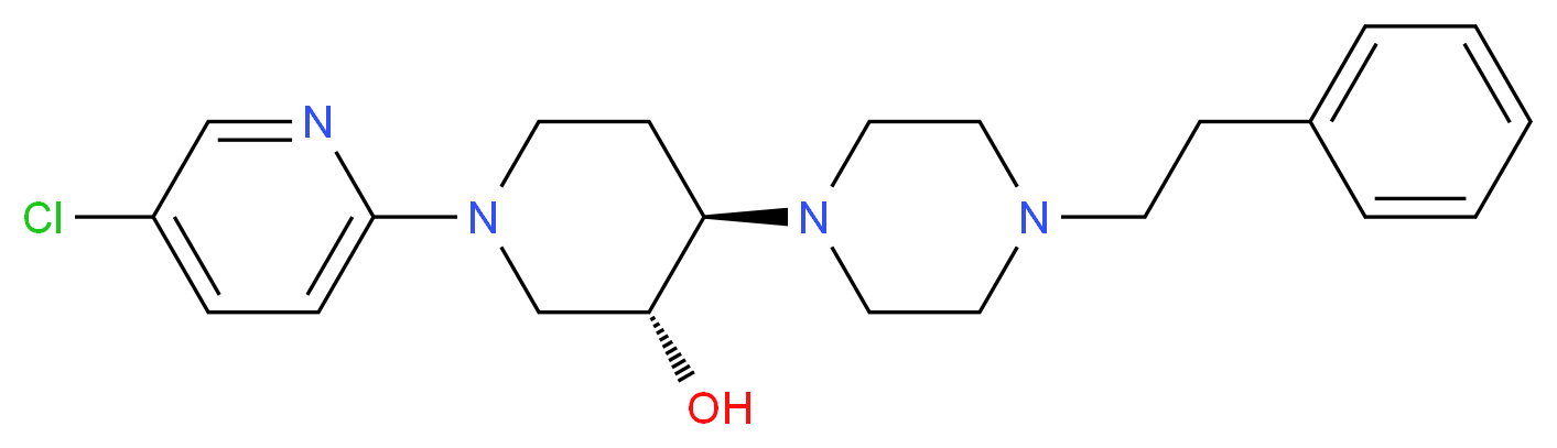 (3R*,4R*)-1-(5-chloro-2-pyridinyl)-4-[4-(2-phenylethyl)-1-piperazinyl]-3-piperidinol_Molecular_structure_CAS_)