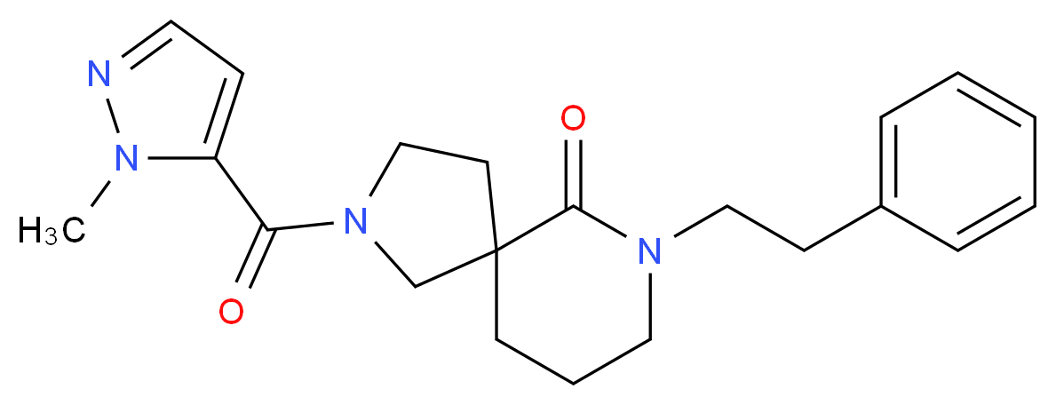 2-[(1-methyl-1H-pyrazol-5-yl)carbonyl]-7-(2-phenylethyl)-2,7-diazaspiro[4.5]decan-6-one_Molecular_structure_CAS_)