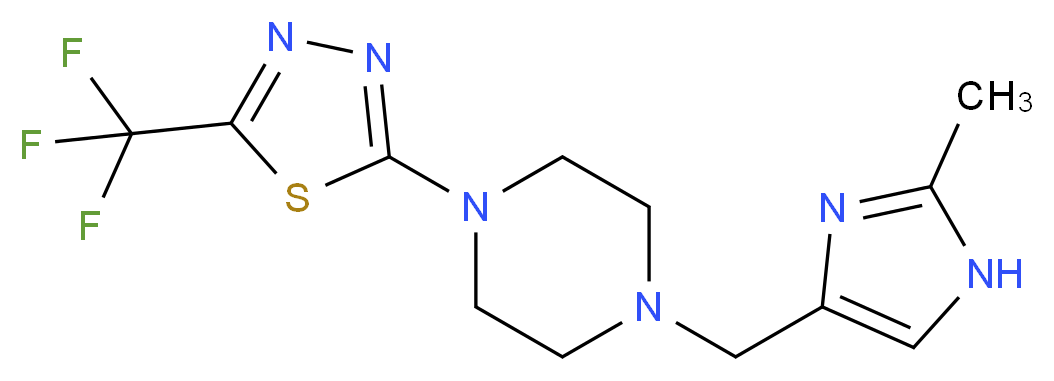 1-[(2-methyl-1H-imidazol-4-yl)methyl]-4-[5-(trifluoromethyl)-1,3,4-thiadiazol-2-yl]piperazine_Molecular_structure_CAS_)