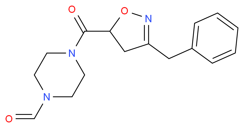 4-[(3-benzyl-4,5-dihydro-5-isoxazolyl)carbonyl]-1-piperazinecarbaldehyde_Molecular_structure_CAS_)