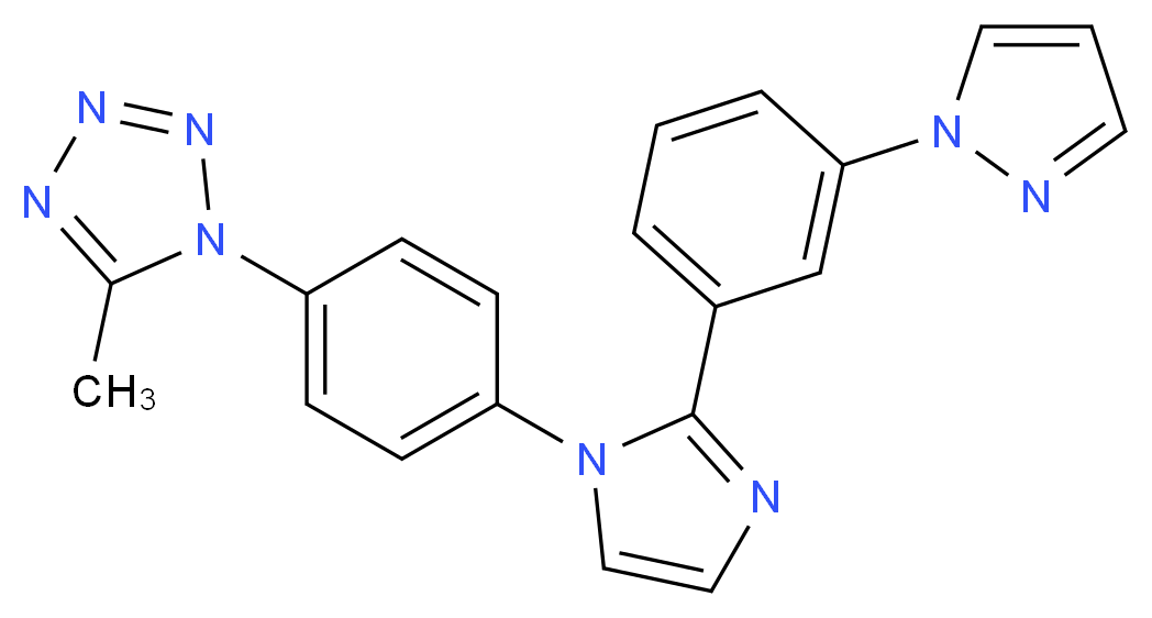 5-methyl-1-(4-{2-[3-(1H-pyrazol-1-yl)phenyl]-1H-imidazol-1-yl}phenyl)-1H-tetrazole_Molecular_structure_CAS_)