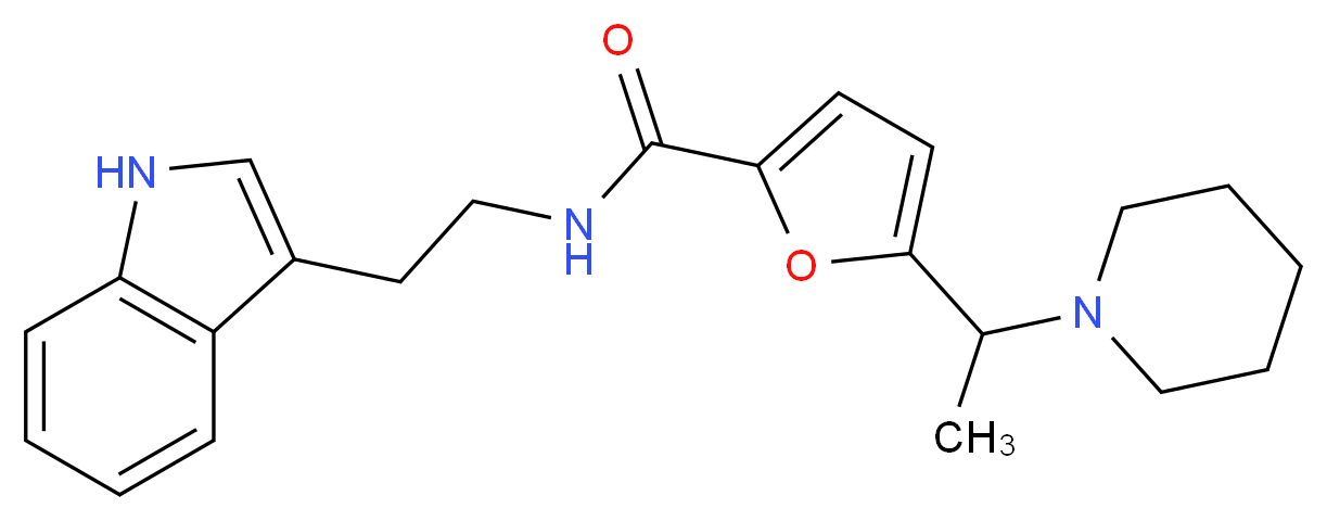 N-[2-(1H-indol-3-yl)ethyl]-5-(1-piperidin-1-ylethyl)-2-furamide_Molecular_structure_CAS_)