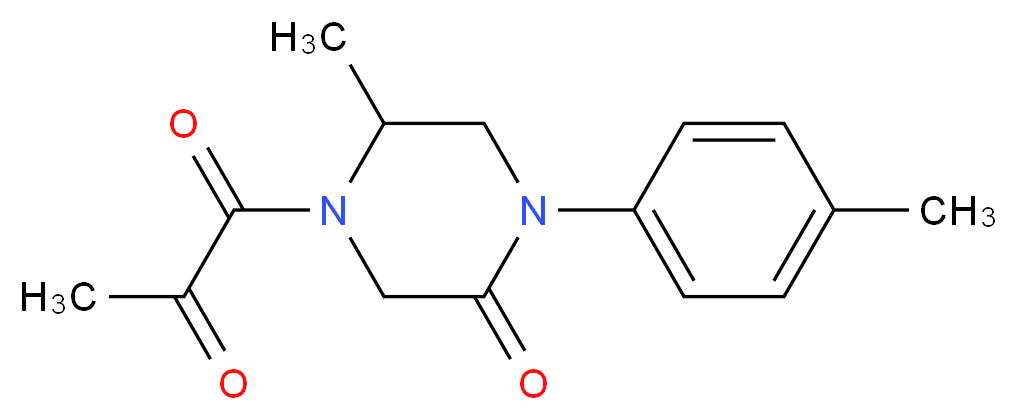 5-methyl-1-(4-methylphenyl)-4-pyruvoyl-2-piperazinone_Molecular_structure_CAS_)