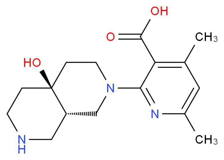 2-[(4aS*,8aS*)-4a-hydroxyoctahydro-2,7-naphthyridin-2(1H)-yl]-4,6-dimethylnicotinic acid_Molecular_structure_CAS_)