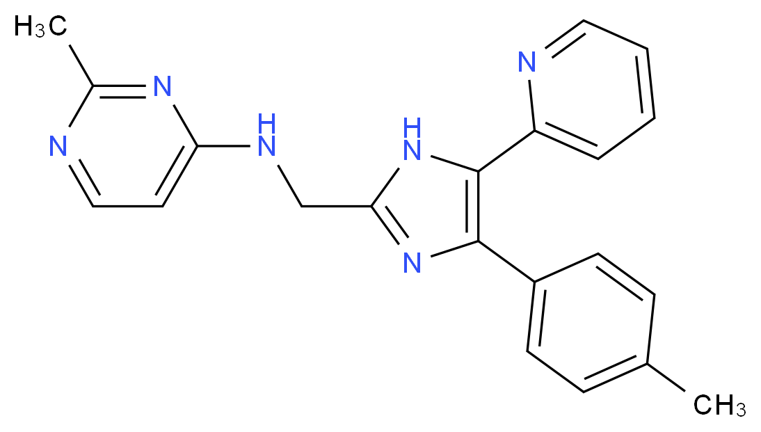 2-methyl-N-{[4-(4-methylphenyl)-5-pyridin-2-yl-1H-imidazol-2-yl]methyl}pyrimidin-4-amine_Molecular_structure_CAS_)