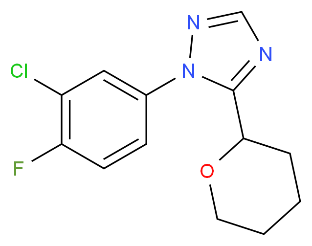 1-(3-chloro-4-fluorophenyl)-5-(tetrahydro-2H-pyran-2-yl)-1H-1,2,4-triazole_Molecular_structure_CAS_)