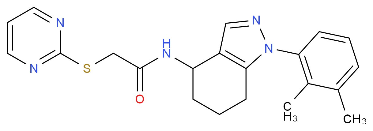 N-[1-(2,3-dimethylphenyl)-4,5,6,7-tetrahydro-1H-indazol-4-yl]-2-(2-pyrimidinylthio)acetamide_Molecular_structure_CAS_)